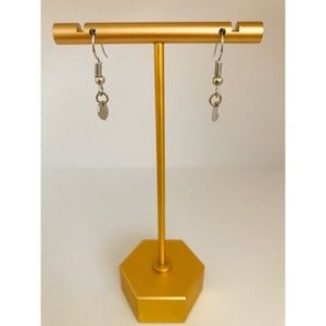 Silver Disk Fishhook Style Earrings